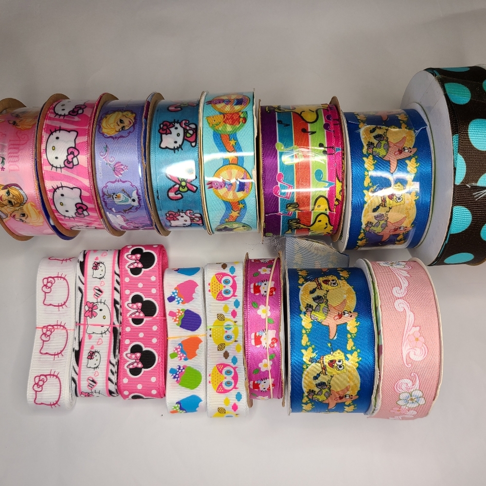 Over 55 yards Ribbon, craft, sewing, bow supplies
